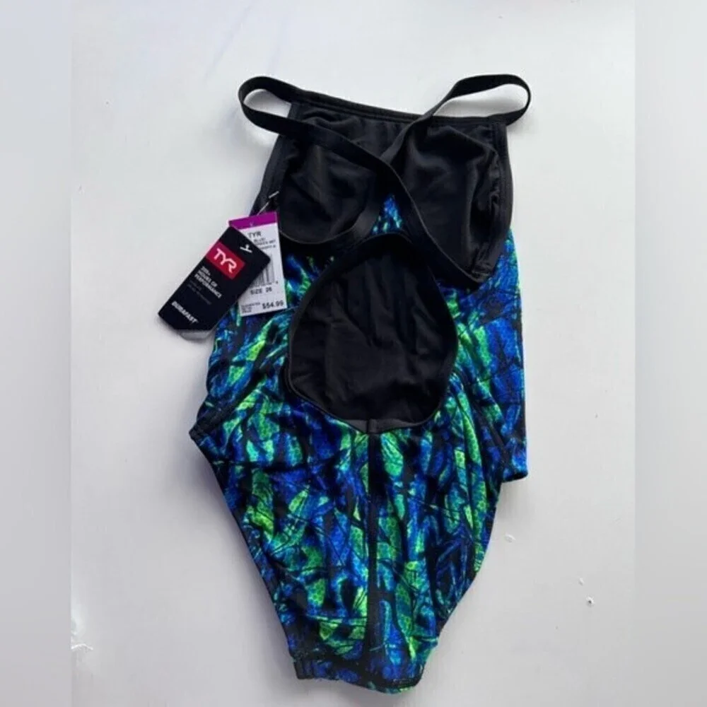 TYR SAGANO Girls DIAMONDFIT blue/green 487 size 26